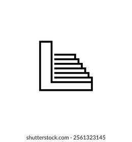 stair letter L pictogram logo template illustration moving or innovation