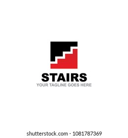 Stair logo design vector