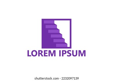 Stair logo template design vector