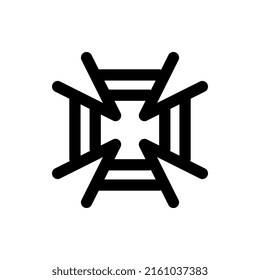 Stair Round Line flat  tech logo design 