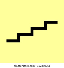 Stair up sign. Flat style icon vector illustration.