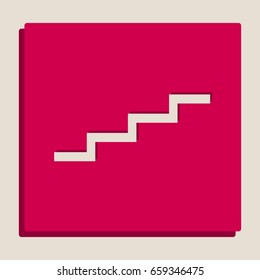 Stair up sign. Vector. Grayscale version of Popart-style icon.