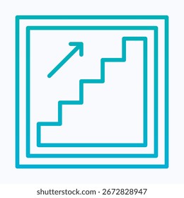 stair Up Sign Vector Icon, Isolated Vector Lineal Gradient Style Icon,