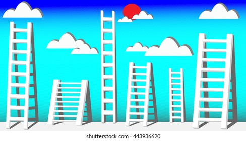 stair and sky backgrounds