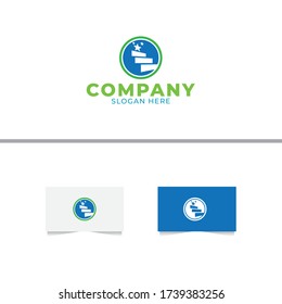 Stair Star Logo Design Vector Template