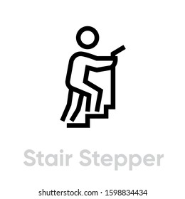 Stair Stepper Sport Icon. Editable Stroke