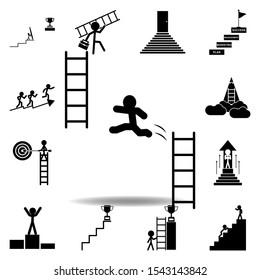 stair, success, target, jump icon. Can be used for web, logo, mobile app, UI UX on white background