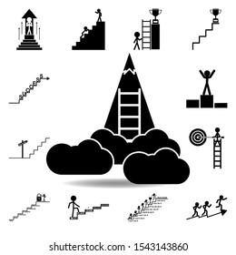 stair, success, up, arrow icon. Can be used for web, logo, mobile app, UI UX on white background