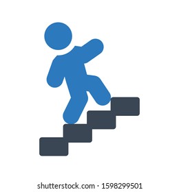 up stair vector glyph color icon 