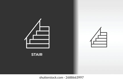 Ilustração De Símbolo Isolado De Vetor De Escada, Ícone Ou Sinal De Logotipo