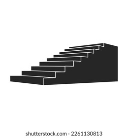 Stair vector icon.Black vector icon isolated on white background stair .