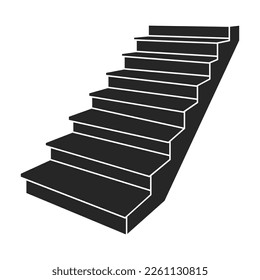 Stair vector icon.Black vector icon isolated on white background stair .