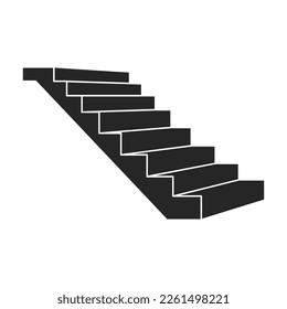 Icono de vector de escalera.Icono de vector negro aislado en escalera de fondo blanco.
