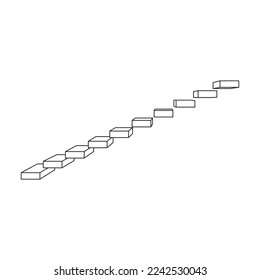 Stair vector icon.Outline vector icon isolated on white background stair .