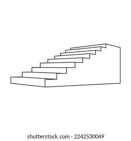 Icono del vector de la escalera.Icono del vector de contorno aislado en escalera de fondo blanco.