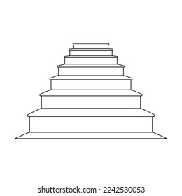 Stair vector icon.Outline vector icon isolated on white background stair .