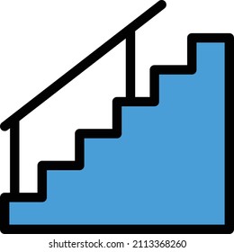 Stair Vector illustration on a transparent background.Premium quality symmbols.Stroke vector icon for concept and graphic design.