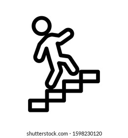 up stair vector thin line icon 