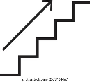 Stair Way Ladder Icon. Stairs up icon