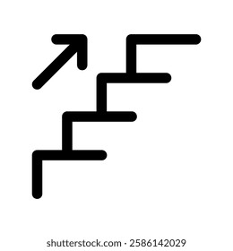 Stair way pictogram, ladder sign. Upstairs symbol vector design for website design, app, UI  isolated on white background. Editable stroke