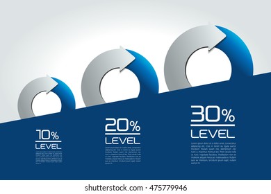 Staircaise infographics slide. Circle, round divided in two arrows infographic. Template, scheme, diagram, chart, graph, presentation. Business concept 