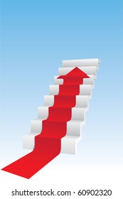Staircas, Isolated On White Background, Vector Illustration