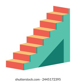 Staircase 3d shape vector illustration on white background