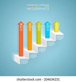 Staircase with arrows. template design element, Vector illustration