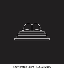 staircase and book design logo vector