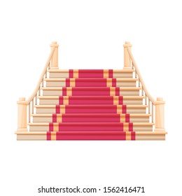 Staircase with carpet vector icon.Cartoon vector icon isolated on white background staircase with carpet.