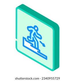 staircase down evacuation emergency isometric icon vector. staircase down evacuation emergency sign. isolated symbol illustration