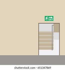 Staircase exit vector. free speech.