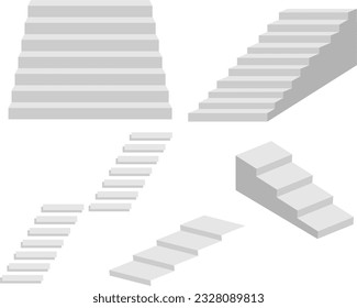  staircase in the house,3d interior staircases isolated on white background. the stair steps collection