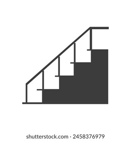 Icono de escalera Gráfico de Vector blanco y negro
