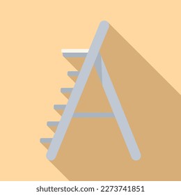 Staircase icon flat vector. Step ladder. Wooden metal