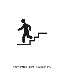 Staircase icon isolated on white background. Downstairs symbol modern, simple, vector, icon for website design, mobile app, ui. Vector Illustration