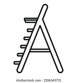 Staircase icon outline vector. Step ladder. Wooden metal