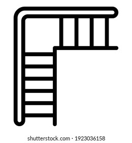 Staircase icon. Outline staircase vector icon for web design isolated on white background