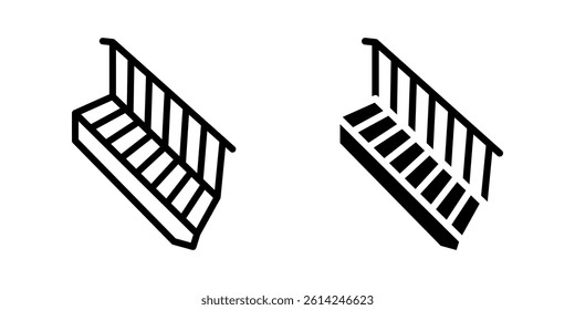 Staircase icon set. for mobile concept and web design on white background