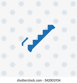 staircase. icon. vector design ground with snowflakes