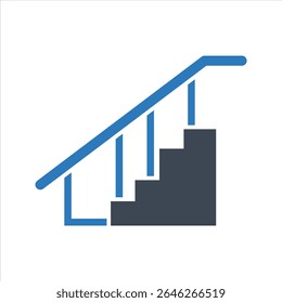Staircase icon. Vector and glyph