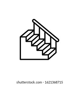 Staircase icon vector illustration logo template for many purpose.Isolated on white background