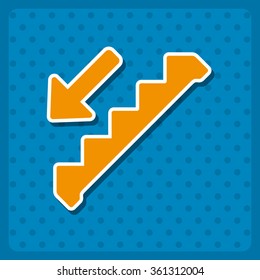 staircase icon, vector illustration. Modern design. Flat design style