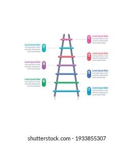 staircase infographic template. seven steps information template. business infographic template