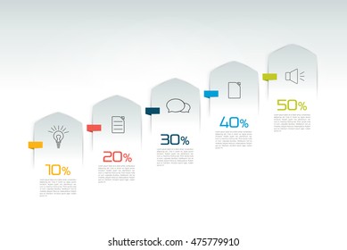Staircase infographics, arrow template.