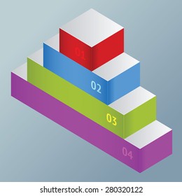 Staircase leader top position with different color and number