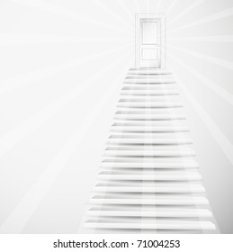 Staircase leading up. Vector illustration.