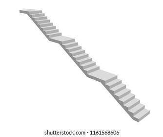 Staircase with levels. Isolated on white background. 3d Vector illustration.