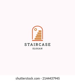 Staircase logo icon design template vector illustration