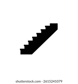 Staircase Minimalist Vector Icon Isolated On White Background Stairway Black Silhouette